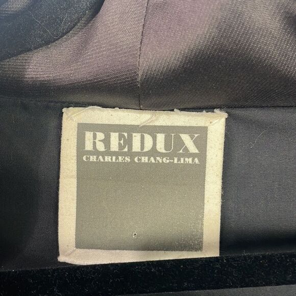 Charles Chang Lima Brown Silk Pleated Side Dress Jacket - Picture 6 of 7